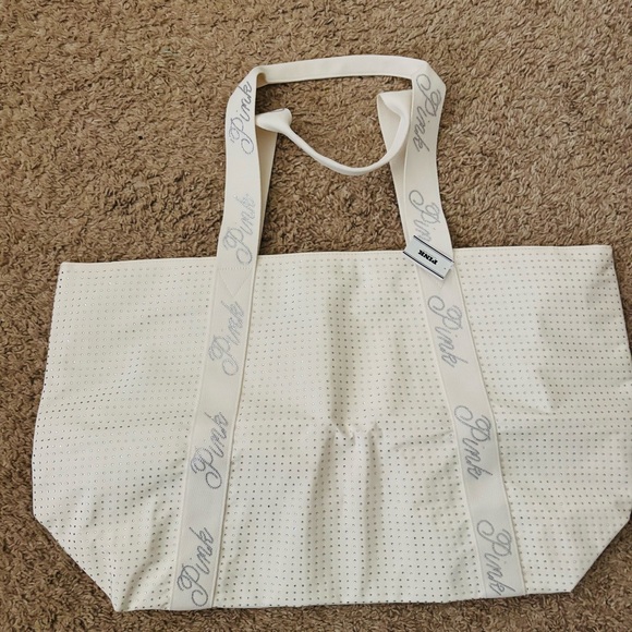 PINK Victoria's Secret Handbags - PINK Victoria's Secret White Tote Bag
